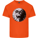 Skull Moon Gothic Halloween Zombie Biker Kids T-Shirt Childrens Orange