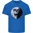 Skull Moon Gothic Halloween Zombie Biker Kids T-Shirt Childrens Royal Blue
