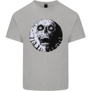Skull Moon Gothic Halloween Zombie Biker Kids T-Shirt Childrens Sports Grey
