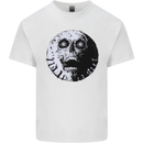 Skull Moon Gothic Halloween Zombie Biker Kids T-Shirt Childrens White