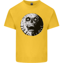 Skull Moon Gothic Halloween Zombie Biker Kids T-Shirt Childrens Yellow