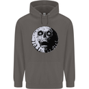 Skull Moon Gothic Halloween Zombie Biker Mens 80% Cotton Hoodie Charcoal