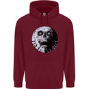 Skull Moon Gothic Halloween Zombie Biker Mens 80% Cotton Hoodie Maroon