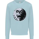 Skull Moon Gothic Halloween Zombie Biker Mens Sweatshirt Jumper Light Blue