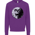 Skull Moon Gothic Halloween Zombie Biker Mens Sweatshirt Jumper Purple