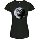 Skull Moon Gothic Halloween Zombie Biker Womens Petite Cut T-Shirt Black