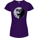 Skull Moon Gothic Halloween Zombie Biker Womens Petite Cut T-Shirt Purple
