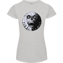 Skull Moon Gothic Halloween Zombie Biker Womens Petite Cut T-Shirt Sports Grey