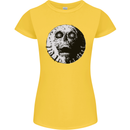 Skull Moon Gothic Halloween Zombie Biker Womens Petite Cut T-Shirt Yellow