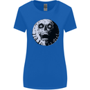 Skull Moon Gothic Halloween Zombie Biker Womens Wider Cut T-Shirt Royal Blue