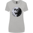 Skull Moon Gothic Halloween Zombie Biker Womens Wider Cut T-Shirt Sports Grey