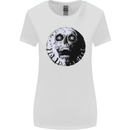 Skull Moon Gothic Halloween Zombie Biker Womens Wider Cut T-Shirt White