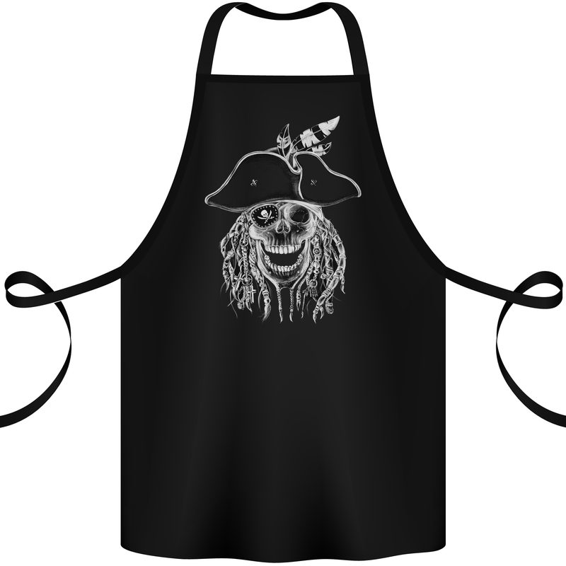 Skull Pirate Cotton Apron 100% Organic Black