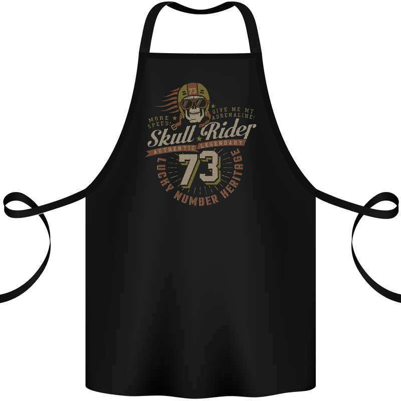 Skull Rider Motorcycle Biker Motorbike Cotton Apron 100% Organic Black