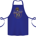 Skull Rider Motorcycle Biker Motorbike Cotton Apron 100% Organic Royal Blue