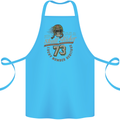 Skull Rider Motorcycle Biker Motorbike Cotton Apron 100% Organic Turquoise