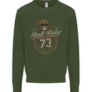 Skull Rider Motorcycle Biker Motorbike Kids Sweatshirt Jumper Forest Green