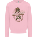 Skull Rider Motorcycle Biker Motorbike Kids Sweatshirt Jumper Light Pink