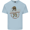 Skull Rider Motorcycle Biker Motorbike Kids T-Shirt Childrens Light Blue