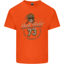 Skull Rider Motorcycle Biker Motorbike Kids T-Shirt Childrens Orange