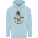Skull Rider Motorcycle Biker Motorbike Mens 80% Cotton Hoodie Light Blue