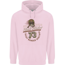 Skull Rider Motorcycle Biker Motorbike Mens 80% Cotton Hoodie Light Pink
