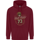 Skull Rider Motorcycle Biker Motorbike Mens 80% Cotton Hoodie Maroon