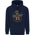Skull Rider Motorcycle Biker Motorbike Mens 80% Cotton Hoodie Navy Blue