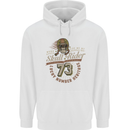 Skull Rider Motorcycle Biker Motorbike Mens 80% Cotton Hoodie White
