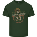 Skull Rider Motorcycle Biker Motorbike Mens Cotton T-Shirt Tee Top Forest Green