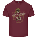 Skull Rider Motorcycle Biker Motorbike Mens Cotton T-Shirt Tee Top Maroon