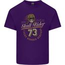 Skull Rider Motorcycle Biker Motorbike Mens Cotton T-Shirt Tee Top Purple