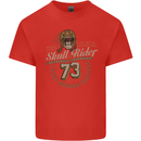Skull Rider Motorcycle Biker Motorbike Mens Cotton T-Shirt Tee Top Red
