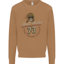 Skull Rider Motorcycle Biker Motorbike Mens Sweatshirt Jumper Caramel Latte