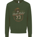 Skull Rider Motorcycle Biker Motorbike Mens Sweatshirt Jumper Forest Green