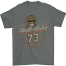 Skull Rider Motorcycle Biker Motorbike Mens T-Shirt Cotton Gildan Charcoal
