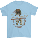Skull Rider Motorcycle Biker Motorbike Mens T-Shirt Cotton Gildan Light Blue
