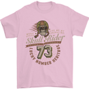 Skull Rider Motorcycle Biker Motorbike Mens T-Shirt Cotton Gildan Light Pink