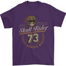 Skull Rider Motorcycle Biker Motorbike Mens T-Shirt Cotton Gildan Purple
