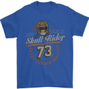 Skull Rider Motorcycle Biker Motorbike Mens T-Shirt Cotton Gildan Royal Blue