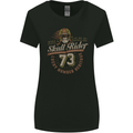 Skull Rider Motorcycle Biker Motorbike Womens Wider Cut T-Shirt Black