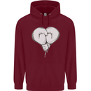 Skull Skeleton Boxing MMA Muay Thai Boxer Childrens Kids Hoodie Maroon
