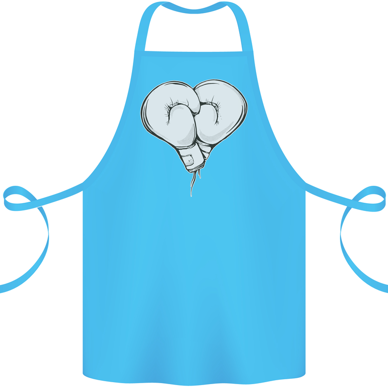 Skull Skeleton Boxing MMA Muay Thai Boxer Cotton Apron 100% Organic Turquoise
