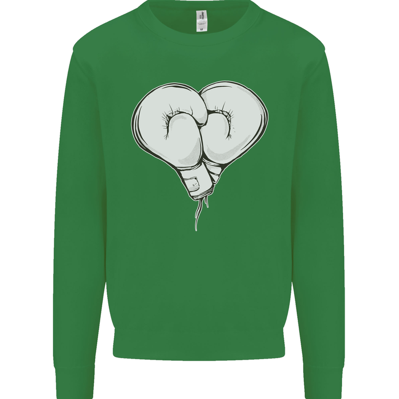 Skull Skeleton Boxing MMA Muay Thai Boxer Kids Sweatshirt Jumper Irish Green