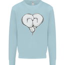 Skull Skeleton Boxing MMA Muay Thai Boxer Kids Sweatshirt Jumper Light Blue