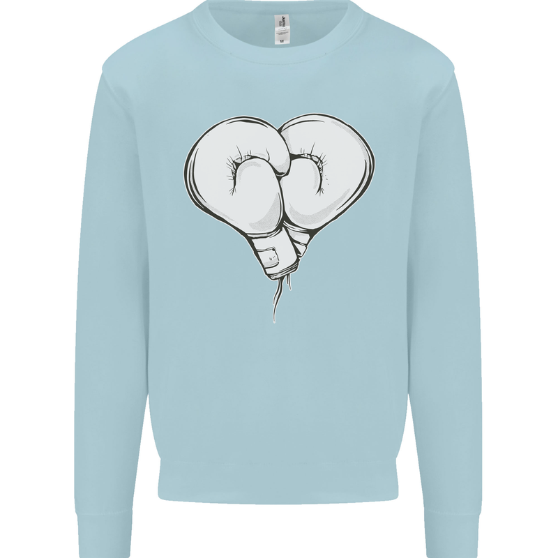 Skull Skeleton Boxing MMA Muay Thai Boxer Kids Sweatshirt Jumper Light Blue
