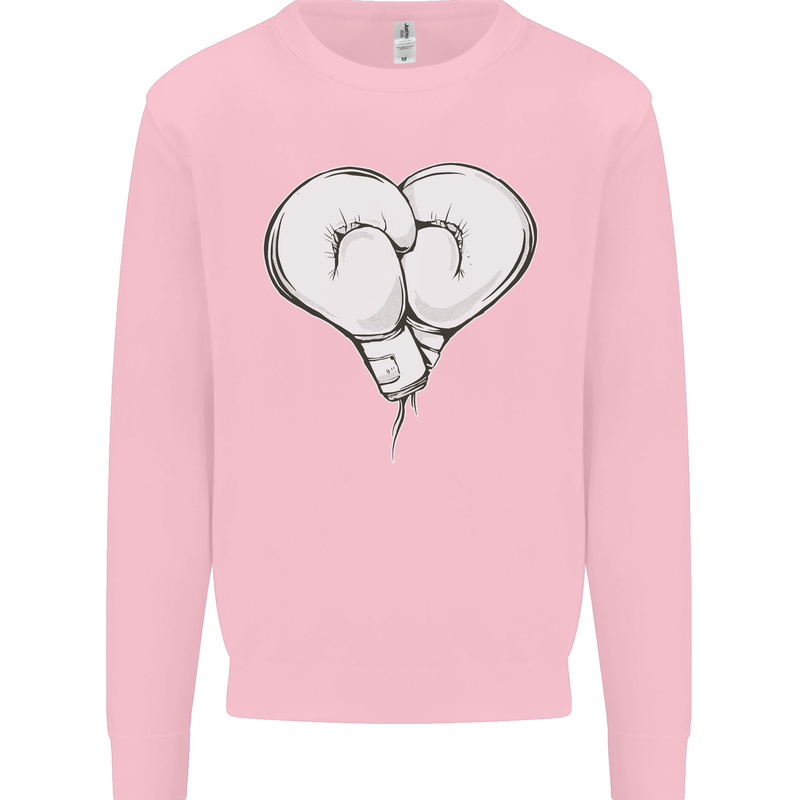 Skull Skeleton Boxing MMA Muay Thai Boxer Kids Sweatshirt Jumper Light Pink