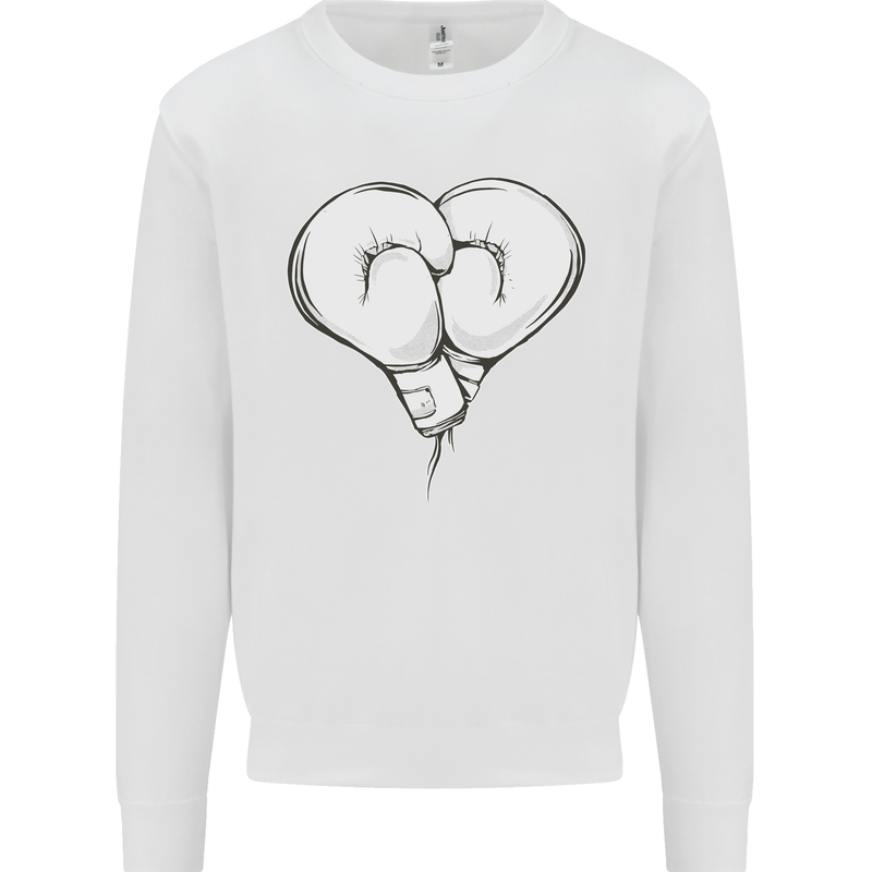 Skull Skeleton Boxing MMA Muay Thai Boxer Kids Sweatshirt Jumper White