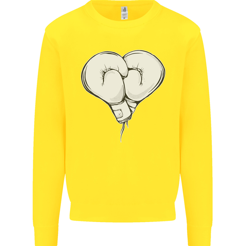 Skull Skeleton Boxing MMA Muay Thai Boxer Kids Sweatshirt Jumper Yellow