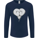 Skull Skeleton Boxing MMA Muay Thai Boxer Mens Long Sleeve T-Shirt Navy Blue